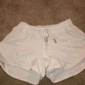 White Lululemon shorts